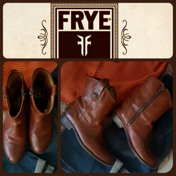 Frye Shoes - {FRYE} Rich Mahogany Brown Shortie Boots